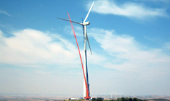 Assembly of wind generators blades