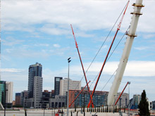 Montaje de la estructura del puente Assut de l'Or de Valencia