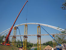 Montaje pasarela en el Bioparc de Valencia